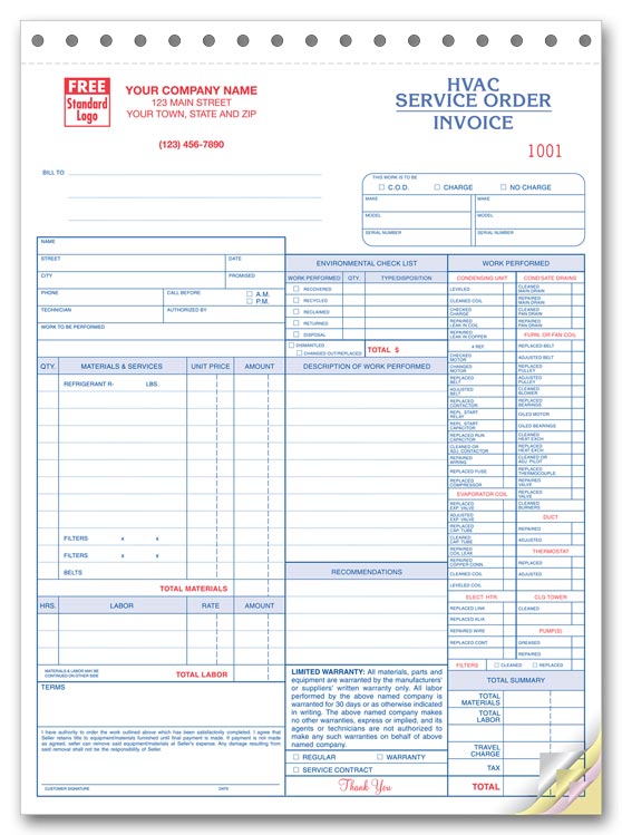 hvac invoices